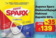ASPEROX SPARX DİAMOND BULAŞIK MAKİNESİ TABLETİ / KAPSÜLÜ 30'LU